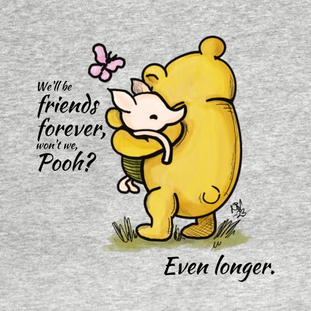 Friends Forever - Classic Winnie the Pooh and Piglet, too by Alt World Studios